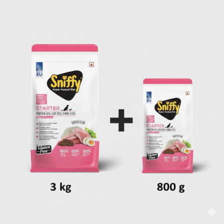 Sniffy Starter Food Combo (3KG + 800 GM)