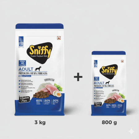 Sniffy Adult Food Combo (3KG + 800 GM)