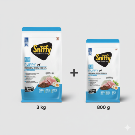 Sniffy Puppy Food Combo (3KG + 800 GM)