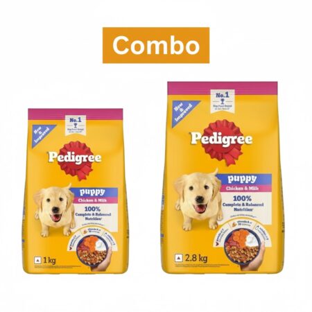 Pedigree Puppy Dry Dog Food Chicken & Milk Combo (1 kg + 2.8 kg)