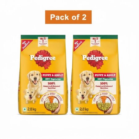 Pedigree Puppy & Adult Dog Food 100% Veg Pack Of 2(2.8 kg)