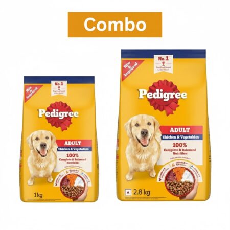 Pedigree Adult Dry Dog Food Chicken & Veg Combo (1 kg + 2.8 kg)