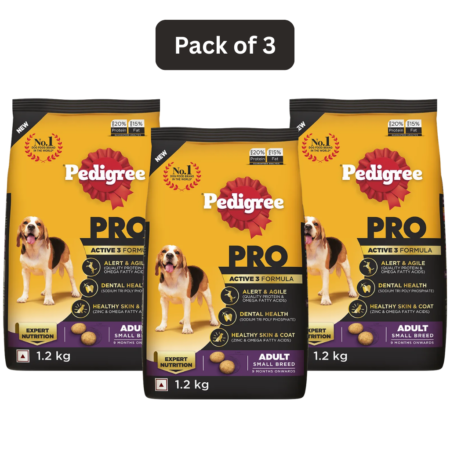 Pedigree Pro Adult Small Breed | Pack of 3| 1.2 kg