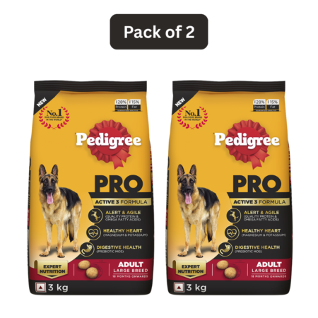 Pedigree Pro Adult Large Breed | Pack of 2 | 3 kg x 2