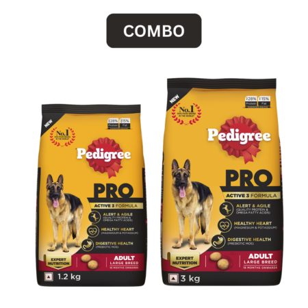 Pedigree Pro Adult Large Breed Combo | 1.2 kg + 3 kg