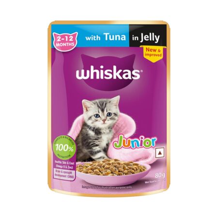 Whiskas Kitten Tuna in Jelly Flavor | Wet Cat Food (80 gm)