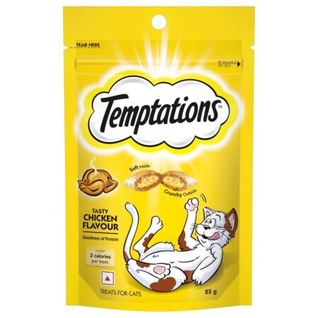 Temptations Crunchy Cat Treat Tasty Chicken Flavor | 85 gm