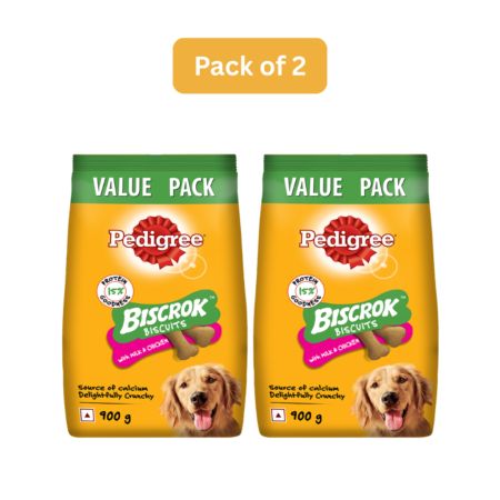 Pedigree Biscrok Biscuits |Chicken & Milk| Pack of 2 | 900gm x 2