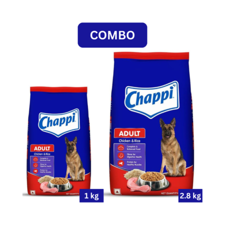 Chappi Adult Dry Dog Food Combo| Chicken & Rice | 1 kg + 2.8 kg