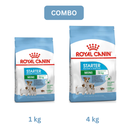 Royal Canin Mini Starter Mother & Puppy Dry Dog Food Combo 1 Kg + 4 Kg