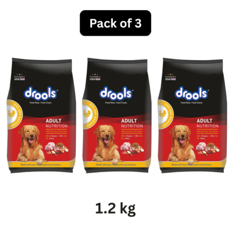 Drools Chicken And Egg Adult Dog Dry Food 1.2 Kg | Pack Of 3