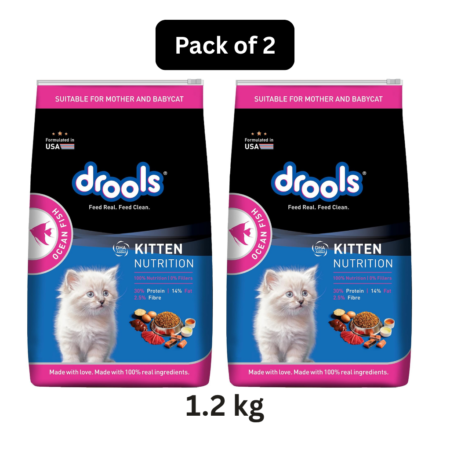 Drools Kitten Ocean Fish Dry Cat Food 1.2 Kg | Pack Of 2
