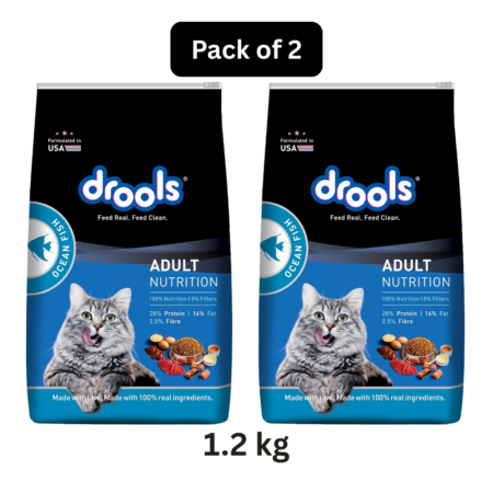 Drools Adult Ocean Fish Dry Cat Food 1.2 Kg | Pack Of 2