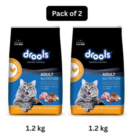 Drools Real Chicken Dry Cat Food 1.2 Kg | Pack Of 2