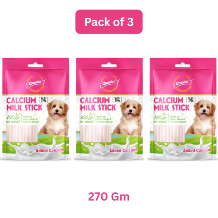 Gnawlers Calcium Milk Stick Dog Treat | Pack Of 3 | 270 Gm *3