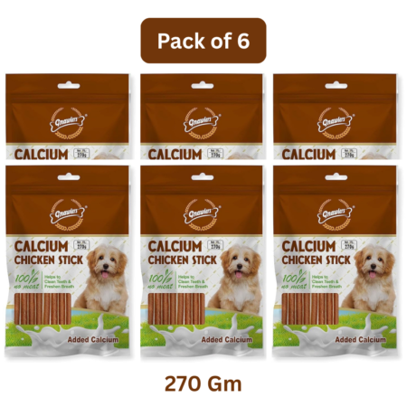 Gnawlers Calcium Chicken Stick Dog Treat | Pack Of 6 | 270 Gm *6
