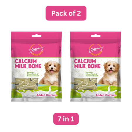 calcium milk bone dog treat 7 in 1 pack of 2