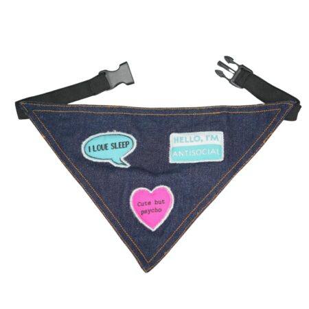 adjustable denim dog bandana for dogs and puppies